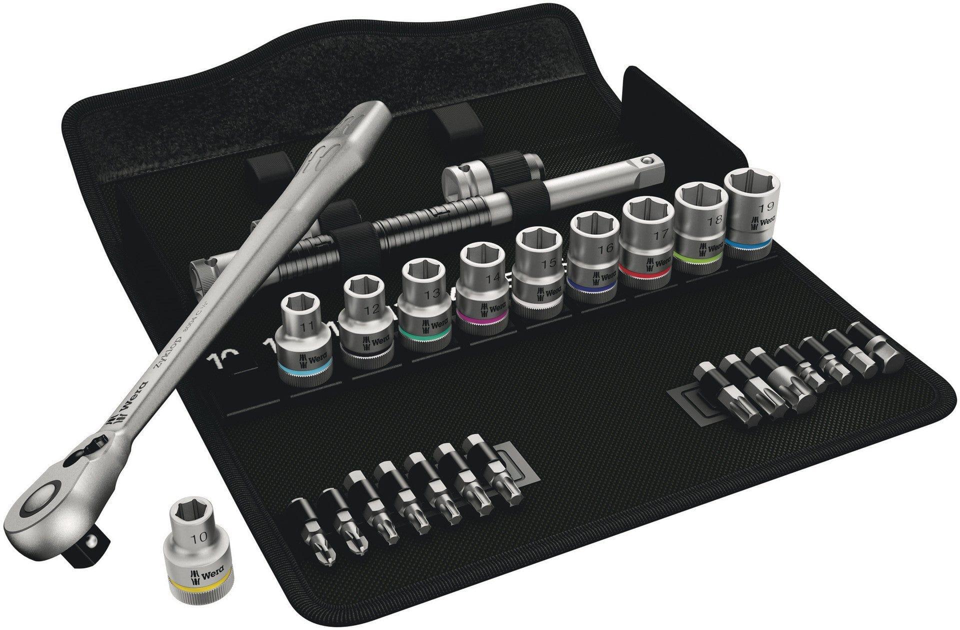 Wera 8100 SC 8 Zyklop Metal Ratchet 28-Piece Set w/Switch Lever