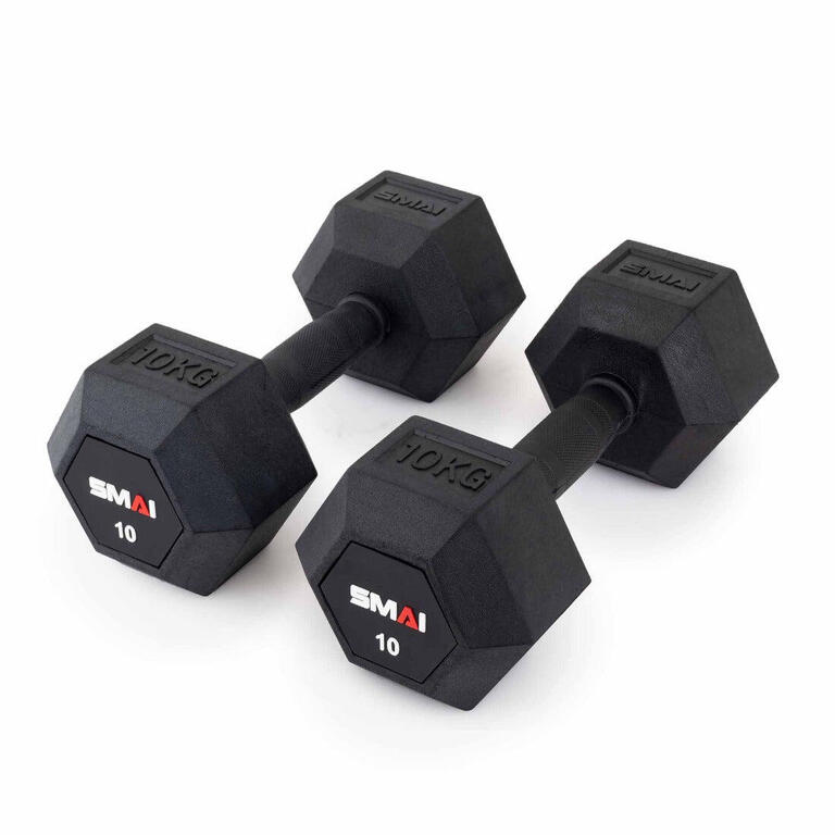 Apex rubber hex dumbbells pair