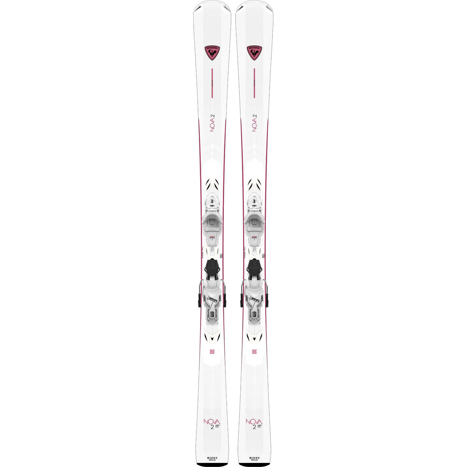 ROSSIGNOL Skis Mulher Branco com Rosa e Fixações Integradas Nova 2 Xpress