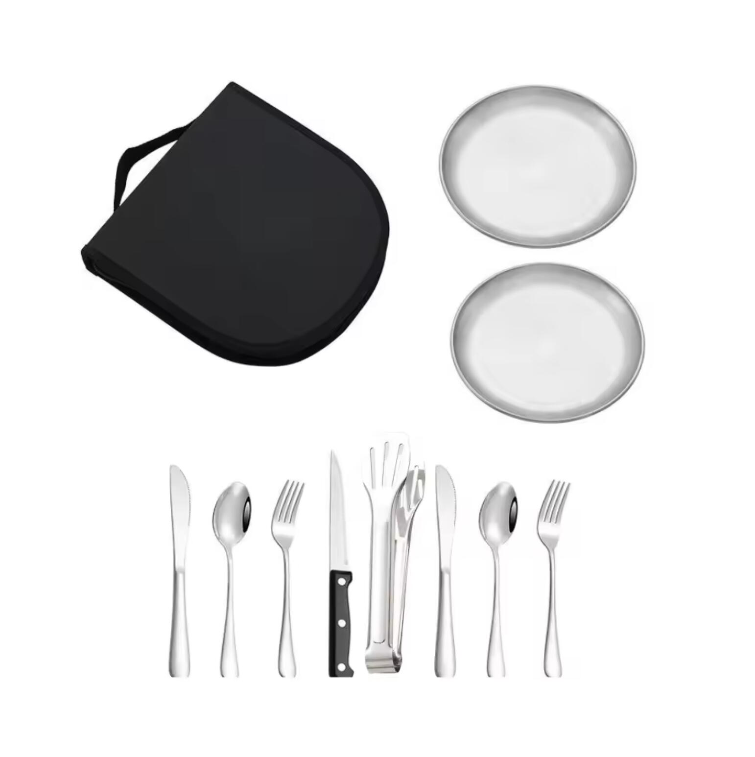 Set de cubiertos para acampada para 2 personas 2/6
