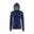 felpa donna fitness kappa poliestere con cappuccio blu.