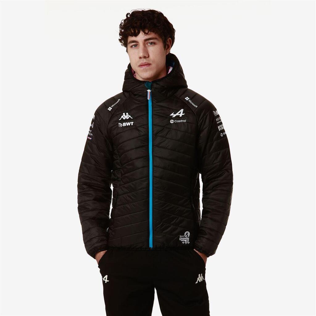 Men's Kappa Aboucou Alpine F1 Black/Turquoise Puffer Jacket