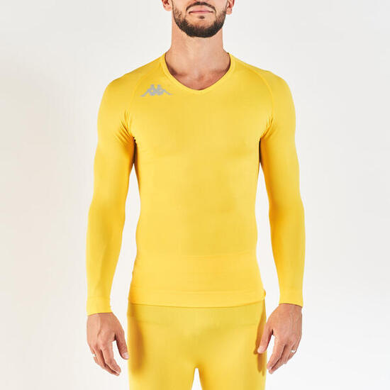 T-shirt da uomo donna in poliammide giallo da calcio