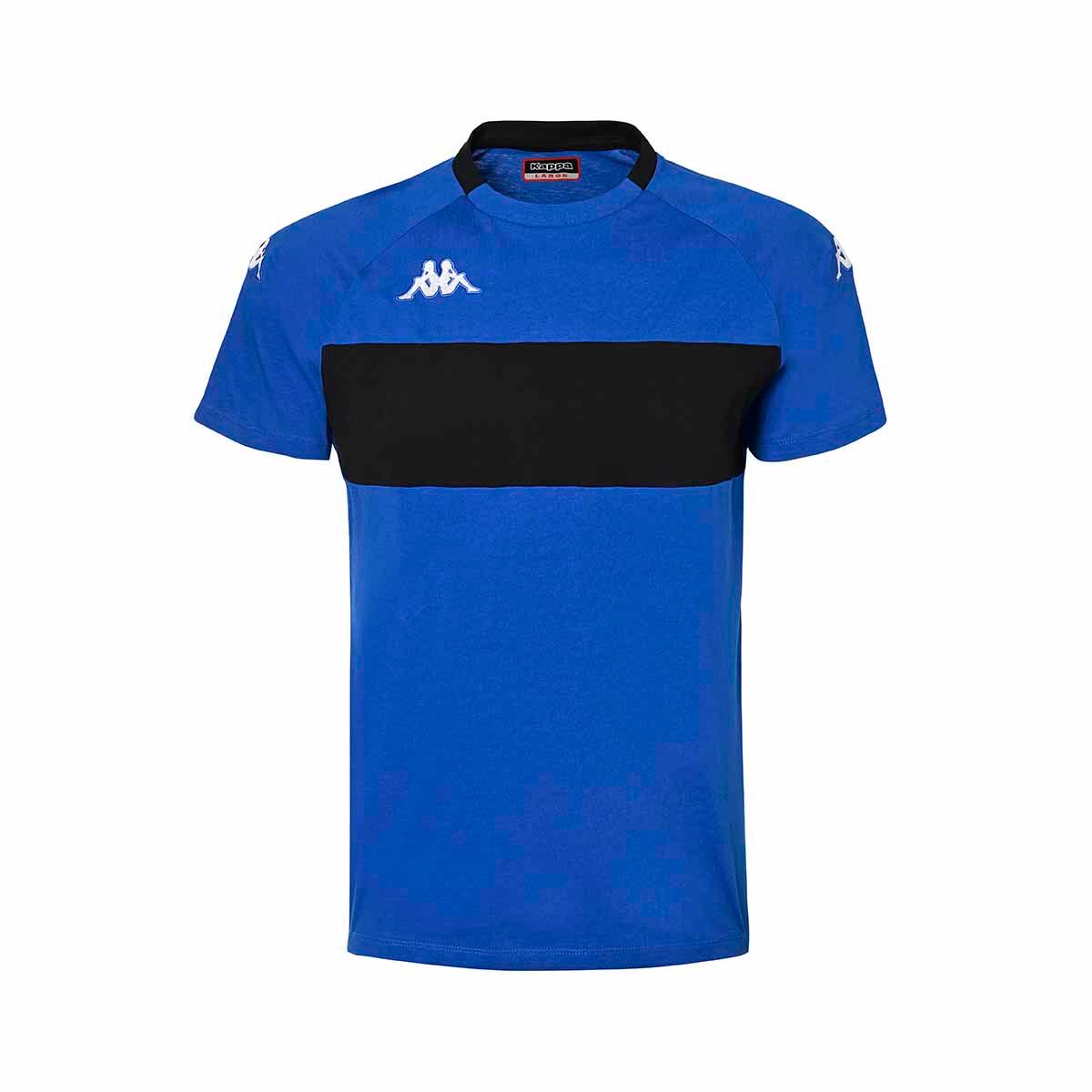 Kappa - T-shirt Multisports Garçon Diago Bleu - T-shirt Manches Courtes - Bleu|noir - 12 À 14 Ans - Decathlon
