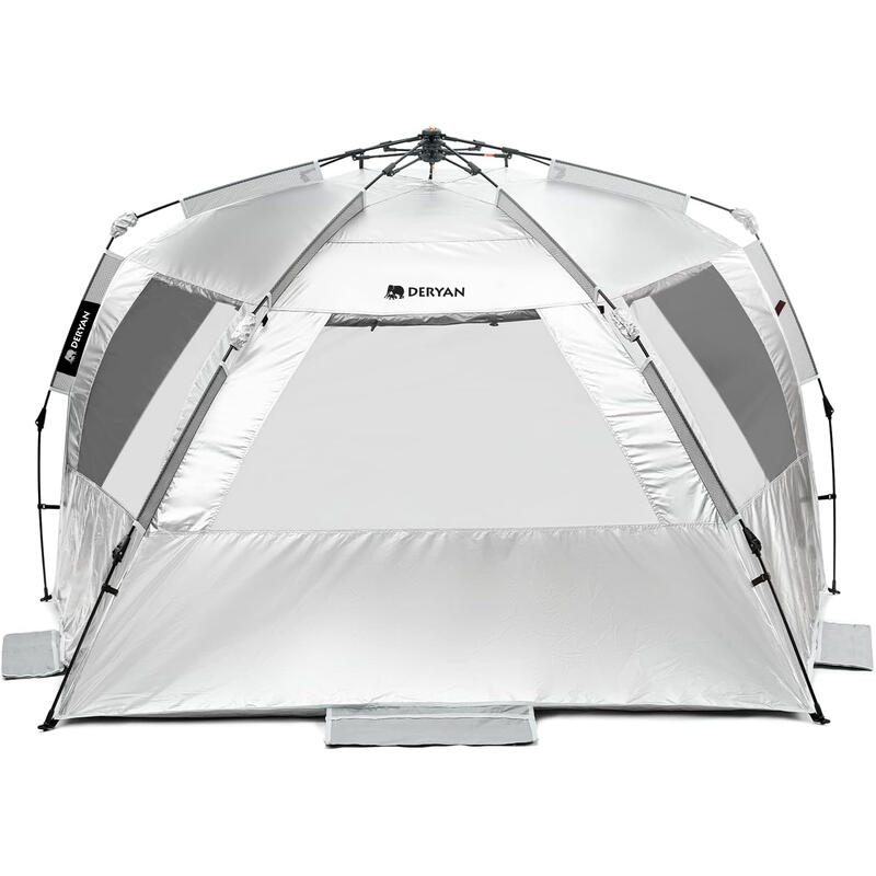 Deryan Up To Go Tente de Plage Pop Up - Anti-UV 50+ - Argent