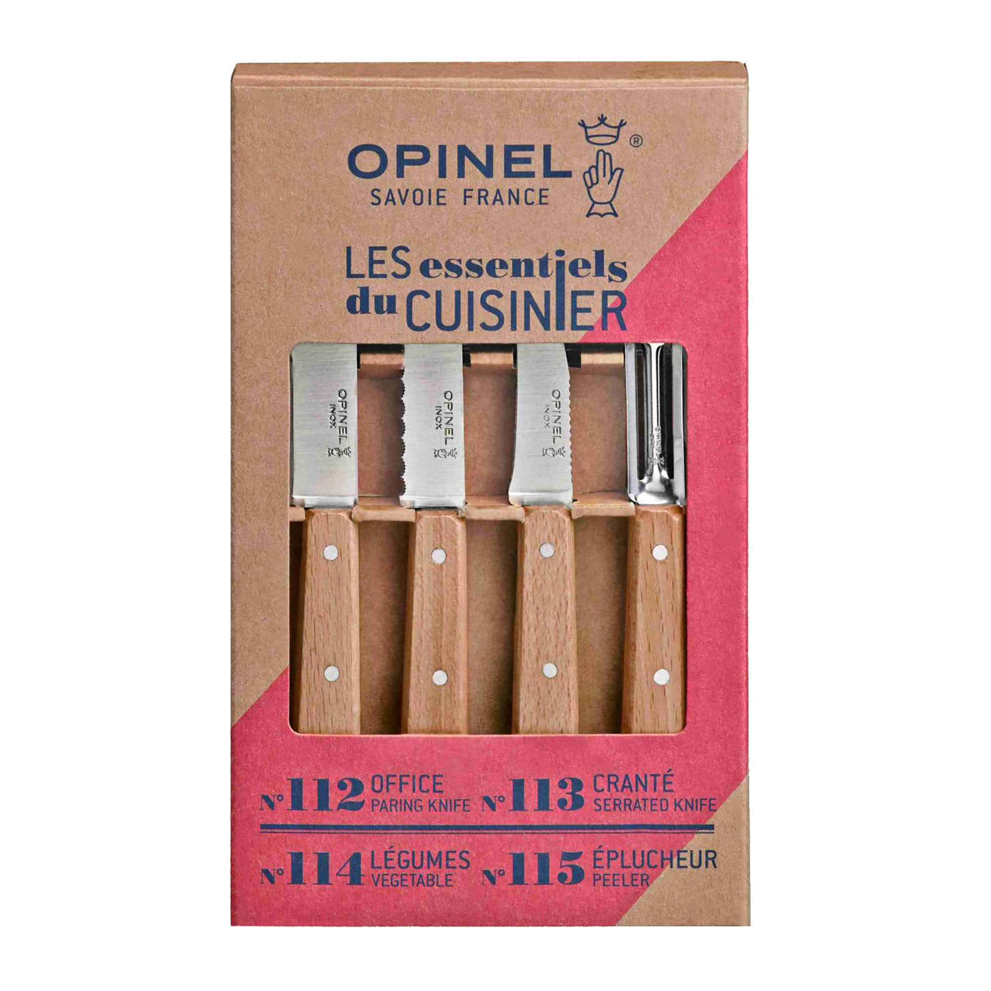 Coffret Opinel Essentiels - Naturel Manches en bois 1/4