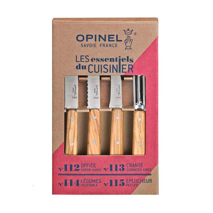 Coffret 4 couteaux Les Essentiels Art Déco bois Opinel