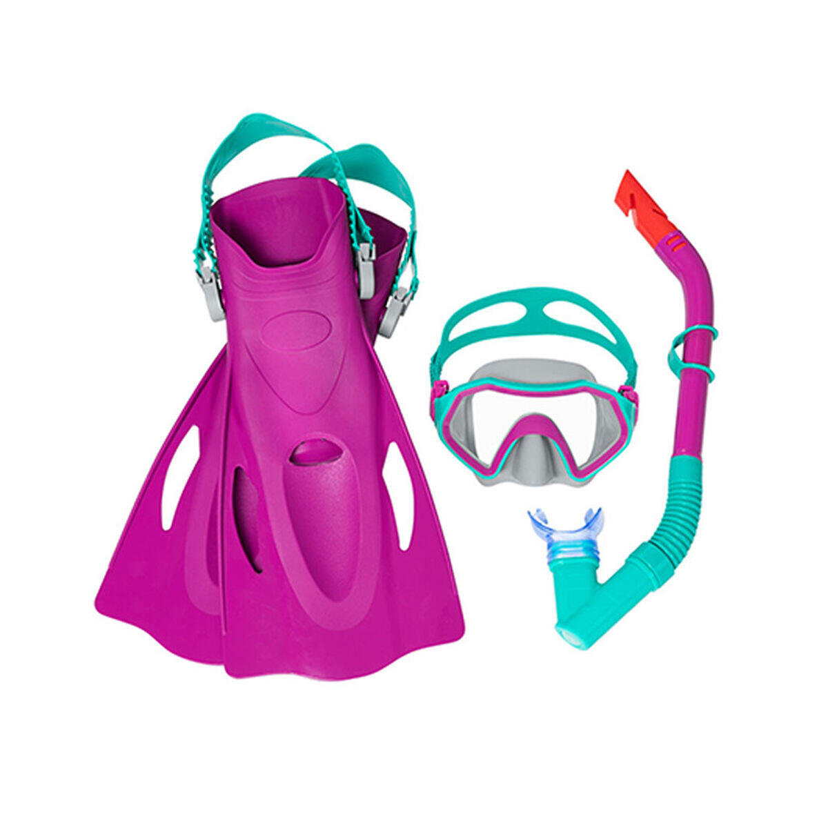 Óculos de Mergulho com Tubo e Barbatanas Bestway Multicolor 2/7