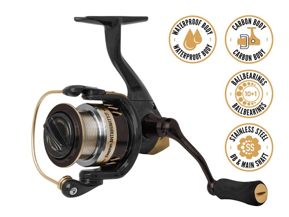 Mulineta spinning usor/bolognesa Delphin ANTIGRAVITY 2T, 11R, frana fata