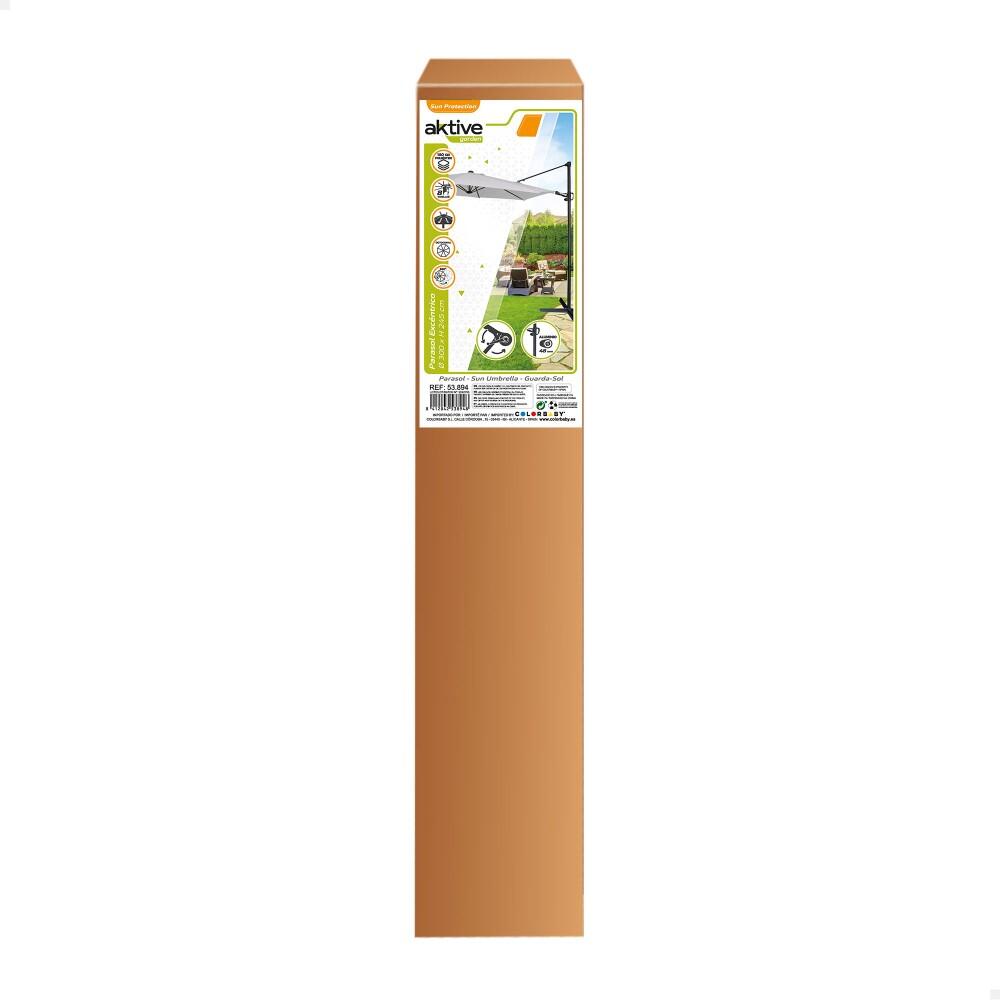 Guarda-sol octogonal Ø300 cm estrutura aluminio e cor cinza Aktive 5/5