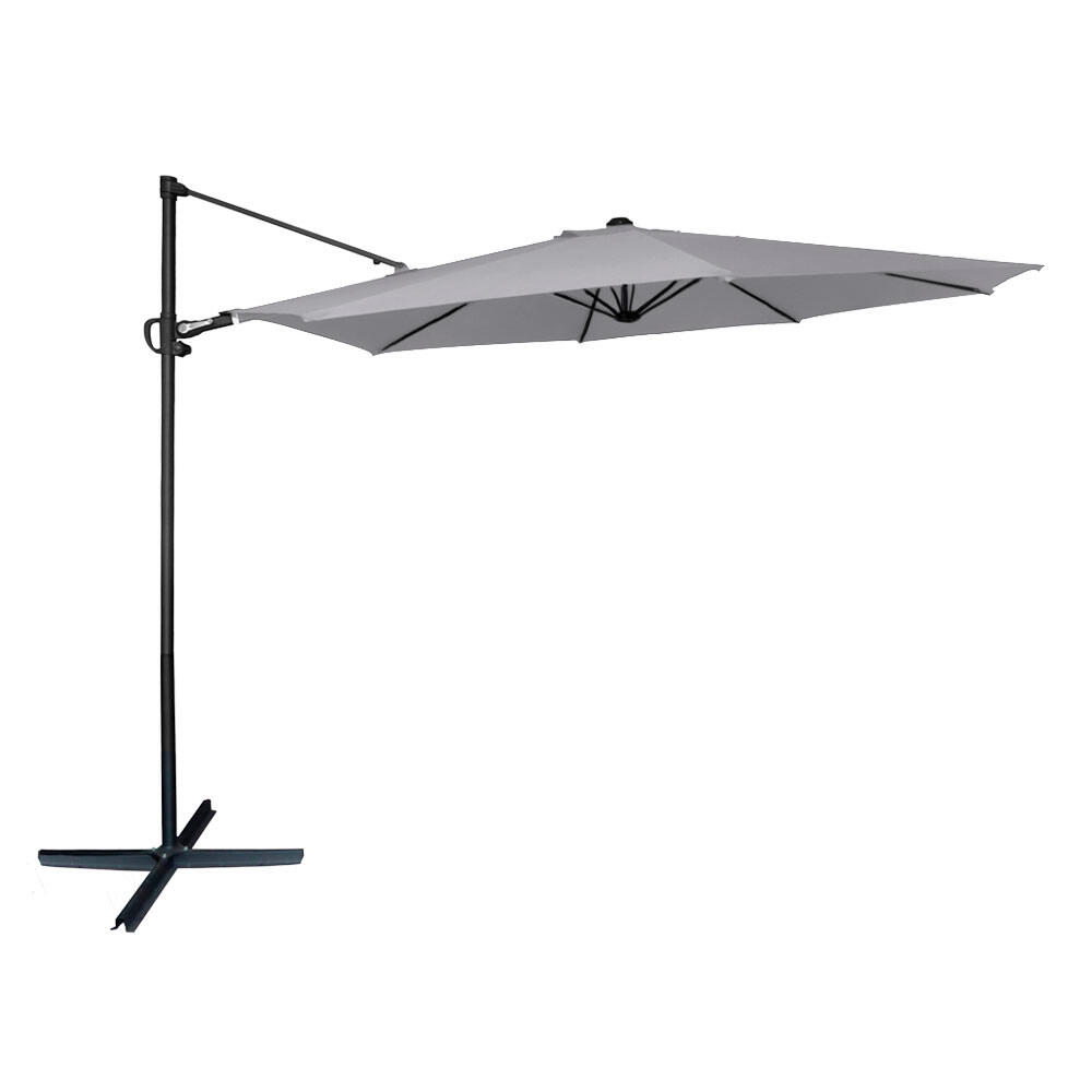 AKTIVE Guarda-sol octogonal Ø300 cm estrutura aluminio e cor cinza Aktive