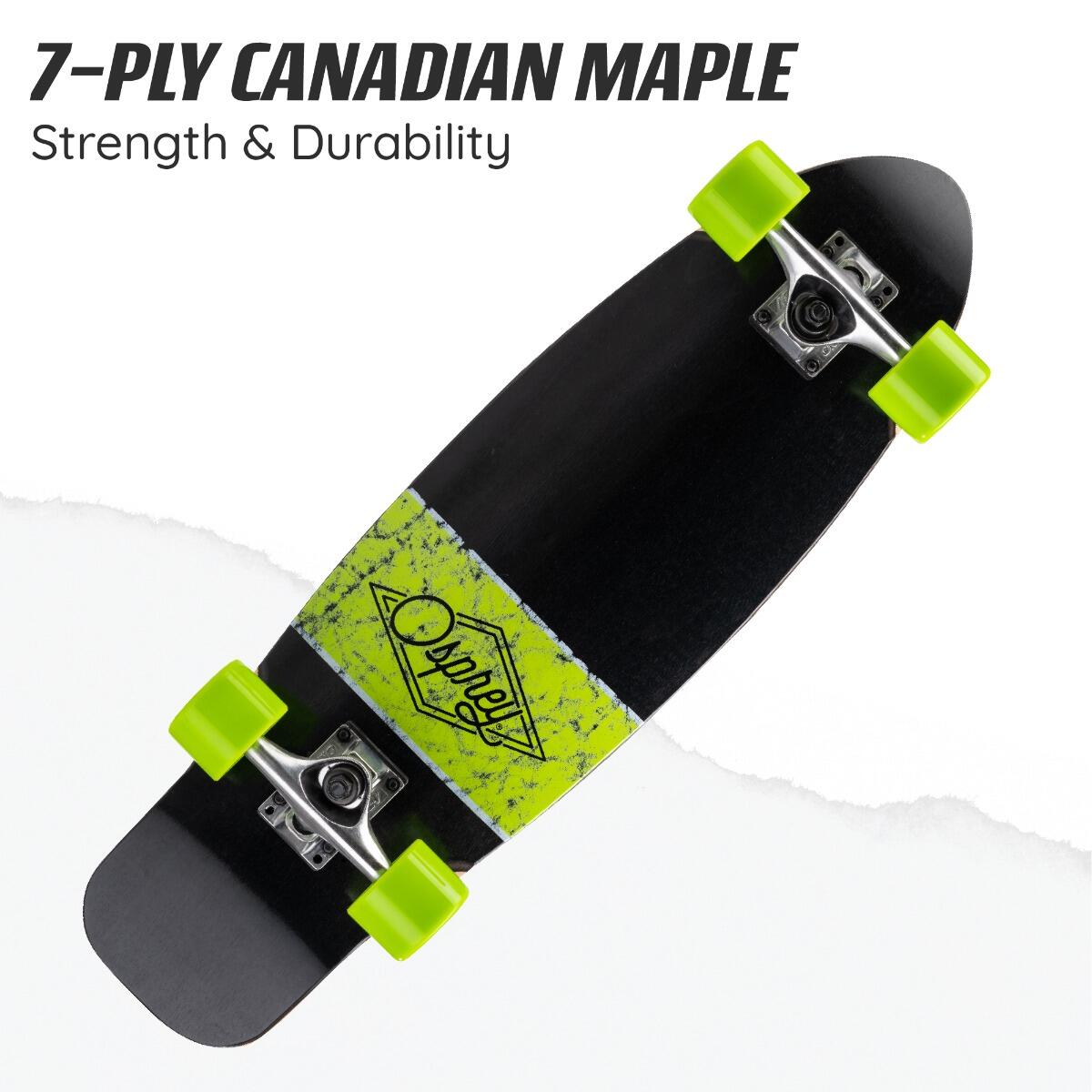 Osprey Complete  Skateboard, Twin Top Maple Concave Deck Overturn 4/6
