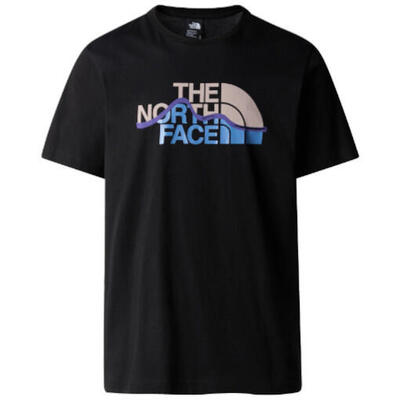 T-shirt mannelijk the north face mountain line zwart