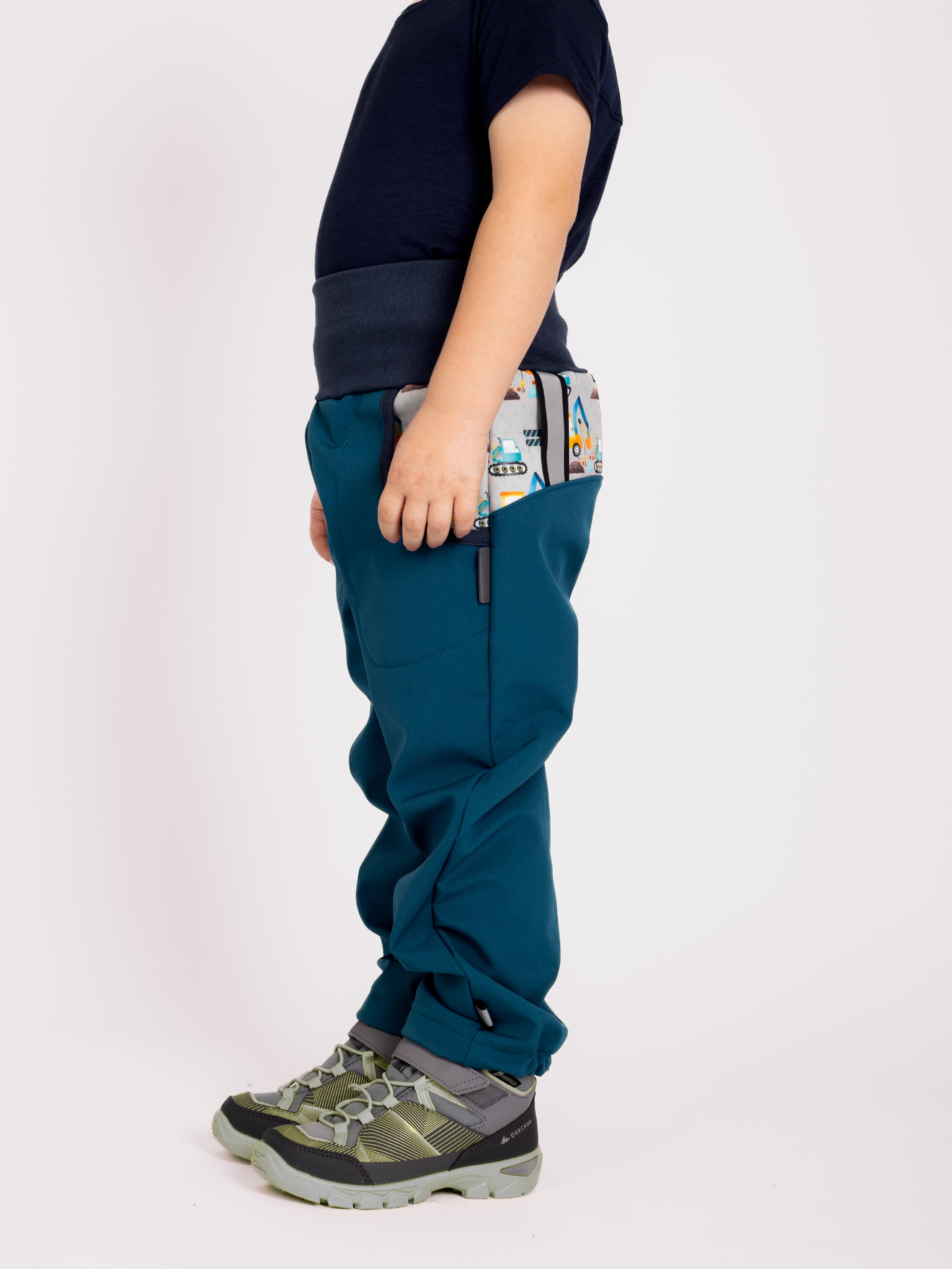 Softshell-Hose mit Fleece für Kinder Basic, Kobalt, Bagger 3/5