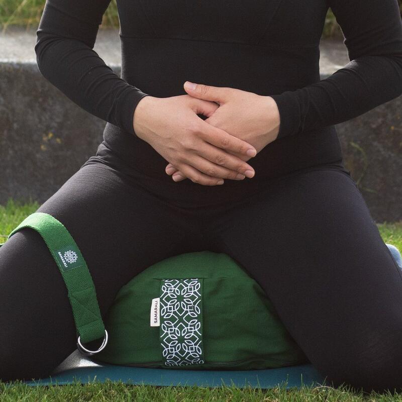 Samarali Coussin de Méditation Rond Vert forêt - XL