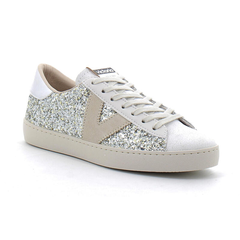 Glitter Blanche Victoria Deportivo Basket Piel Glitter Basket