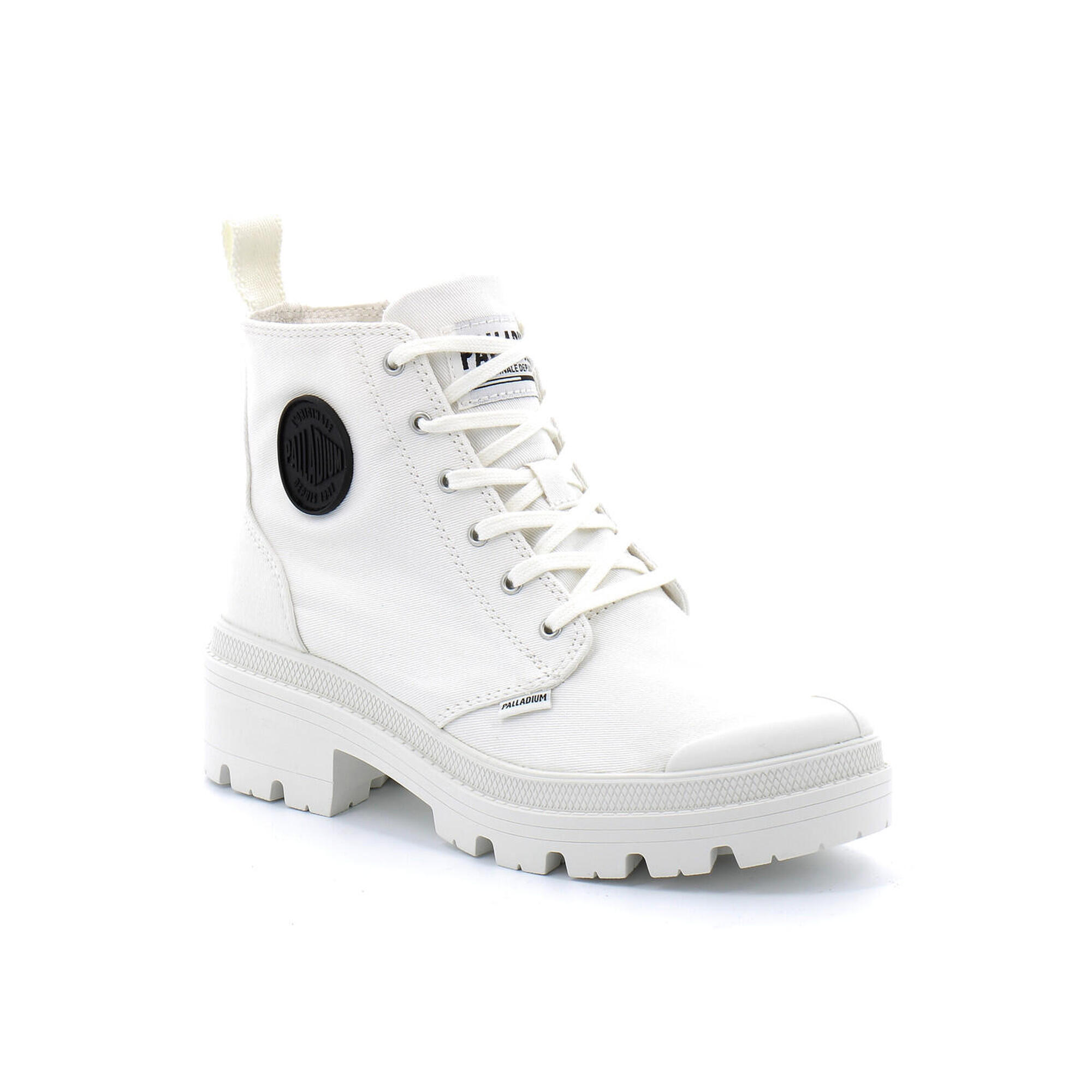 Palladium - Chaussures Montante Pour Femme À Fermeture Eclair Pallabase Twill - Baskets - Blanc - Decathlon