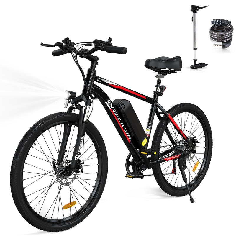 Bicicleta Eléctrica para Adultos Neumáticos de 26" EVERCROSS - EK15 Negro