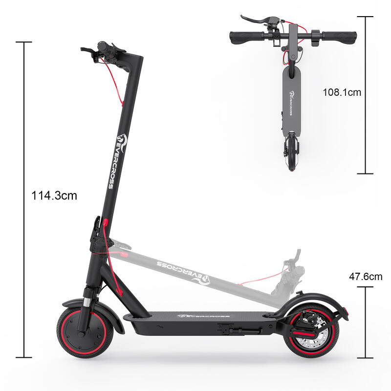 Skládací elektrokoloběžka 8,5" 350W 36V/7.8AH dvojitá brzda APP EV85F