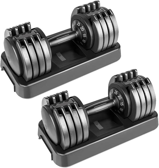 CLOVER FITNESS Set di manubri. Manubri regolabili da 25 Kg (2 unità).