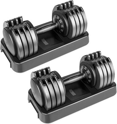 Set di manubri. Manubri regolabili da 25 Kg (2 unità).