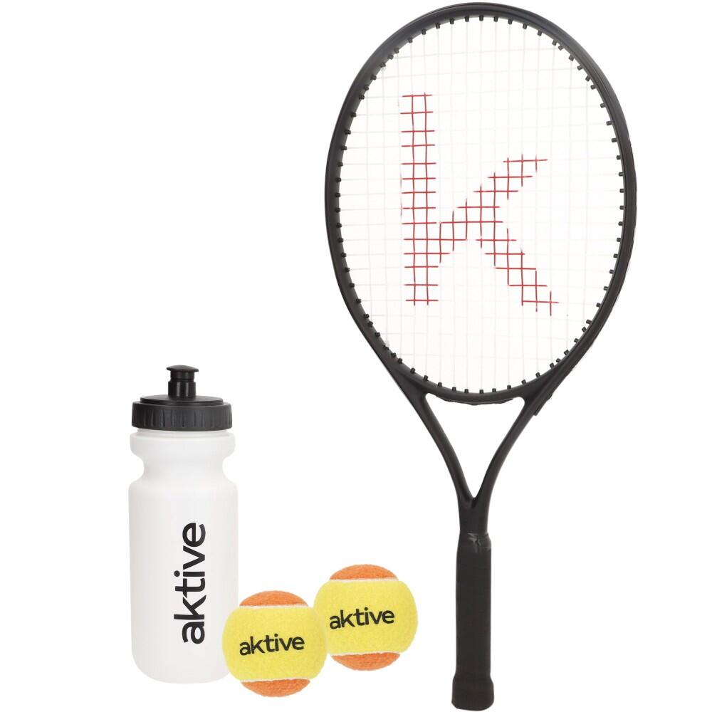 Aktive - Kit De Raquette De Tennis Avec Balles, Bouteille Et Sac (230 Gr) Aktive - Raquette De Tennis - Noir - No Size - Decathlon