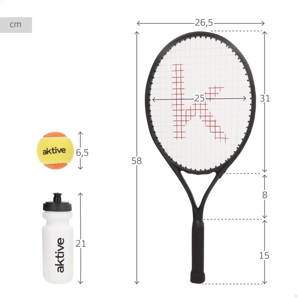 Aktive Kit iniziale di racchette da tennis con palle, bottiglia e borsa (210 gr) 4/7