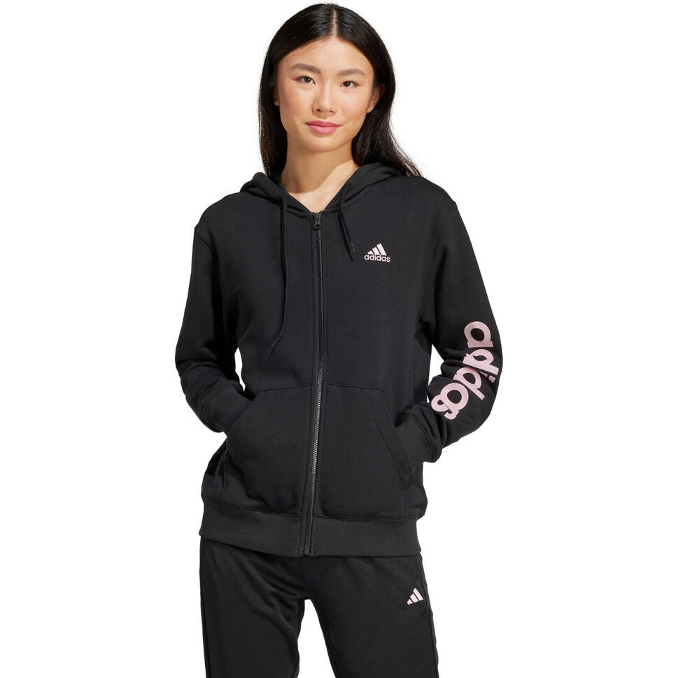 Bluza damska adidas Essentials Linear Full-Zip French Terry Hoodie