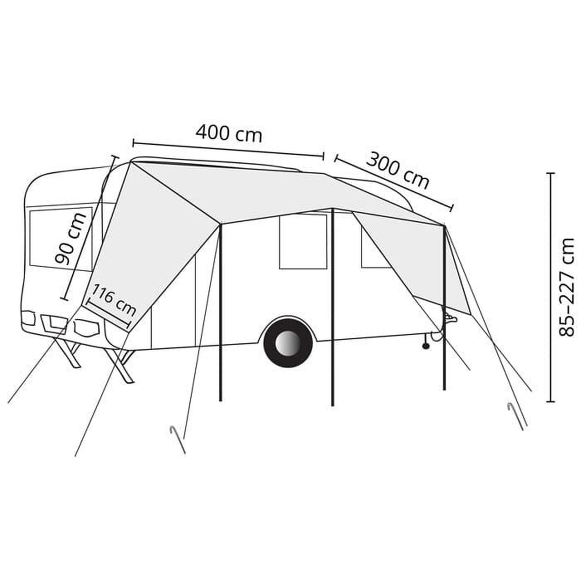 Voile d'ombrage auvent Freeway Caravan 4m - Protection contre UV pour caravane