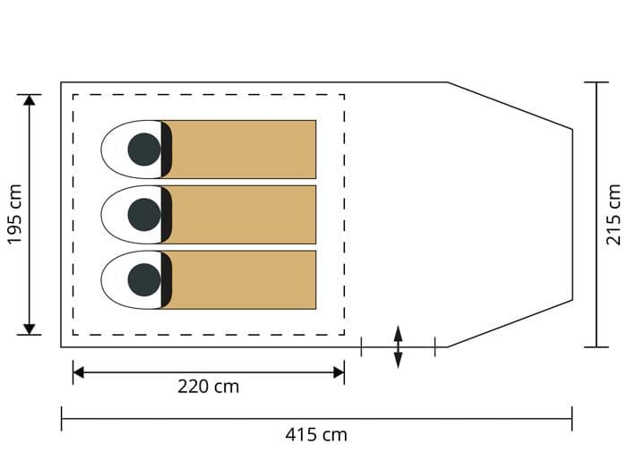 Tenda de trekking Oteren - 3 pessoas - Túnel - Ultraleve - Montagem rápida 7/7