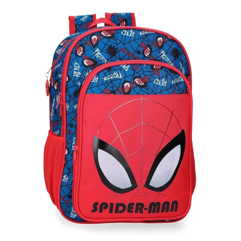 Mochila escolar Niño Marvel Spiderman Authentic dos compartimentos 40 cm Rojo