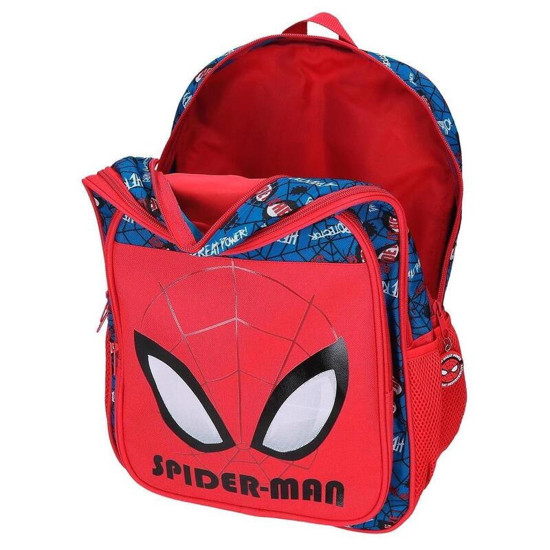 Mochila escolar Niño Marvel Spiderman Authentic dos compartimentos 40 cm Rojo