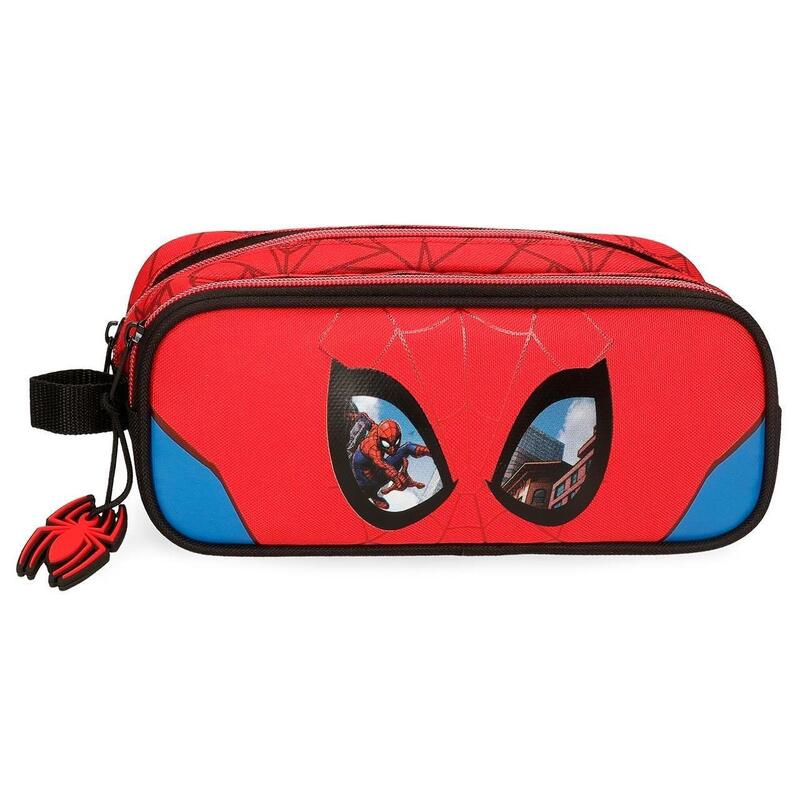 Estuche dos compartimentos Niño Marvel Spiderman Protector  9 cm Rojo