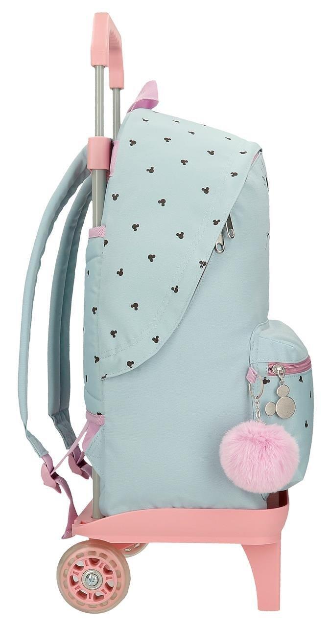 Mochila escolar Niña Disney Kisses M&M con carro 44 cm Azul 4/5