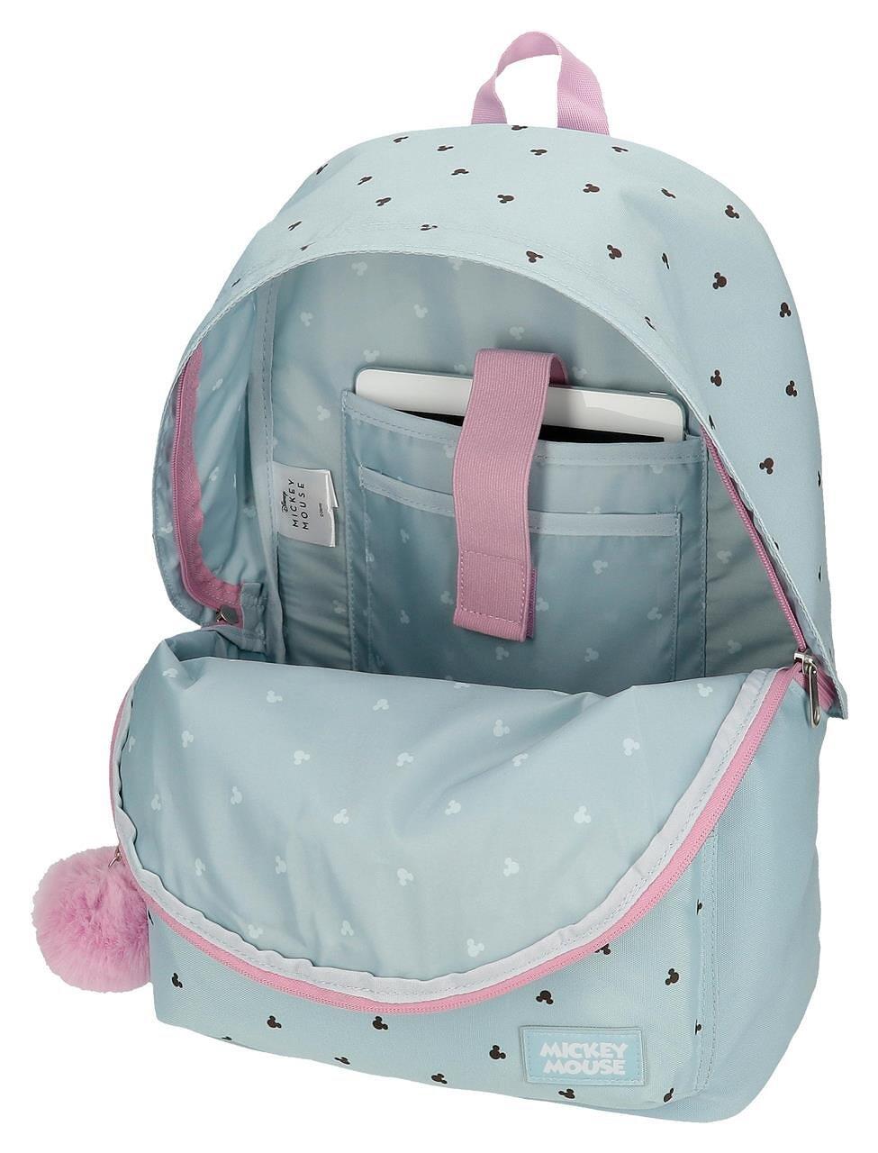 Mochila escolar Niña Disney Kisses M&M con carro 44 cm Azul 3/5