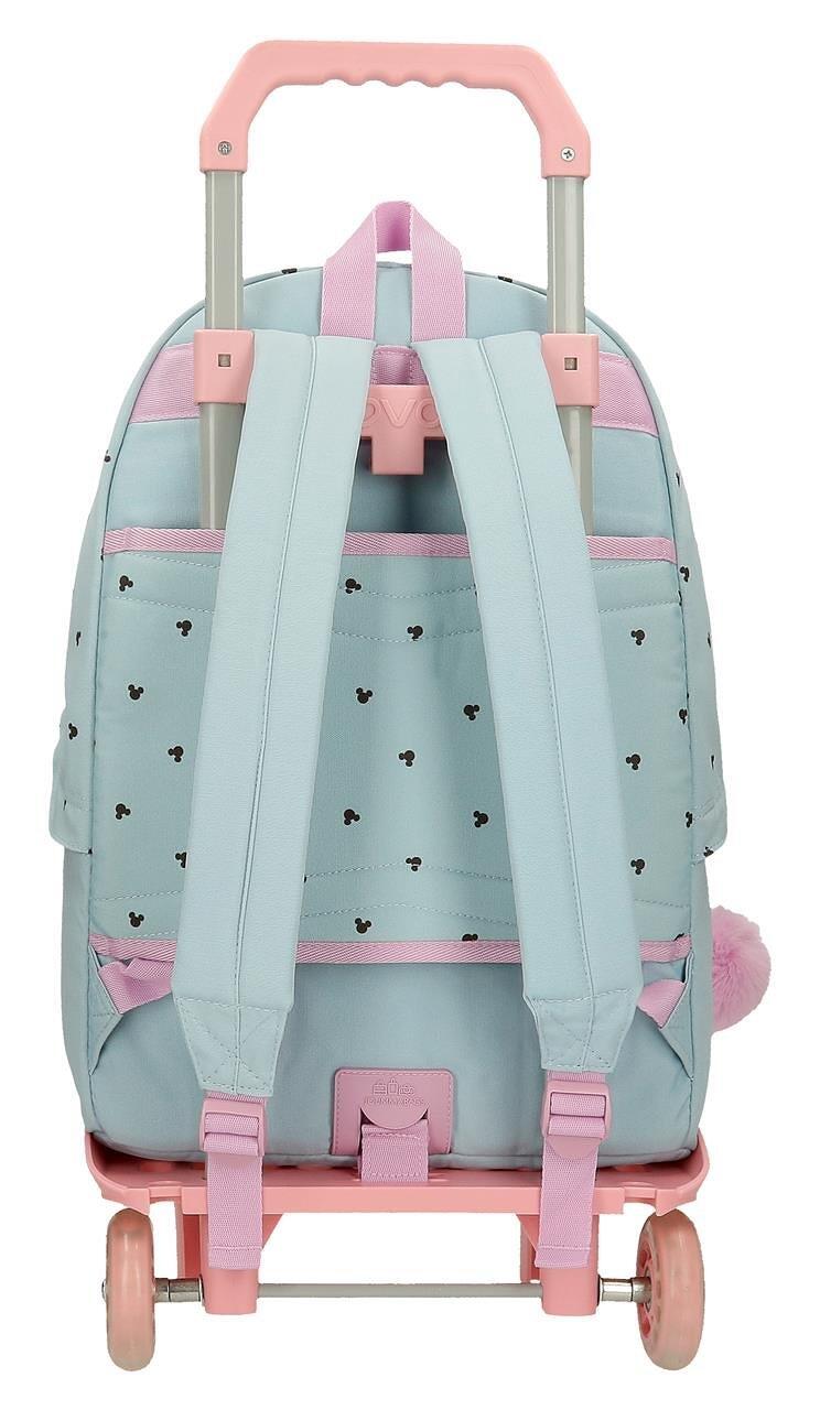 Mochila escolar Niña Disney Kisses M&M con carro 44 cm Azul 2/5