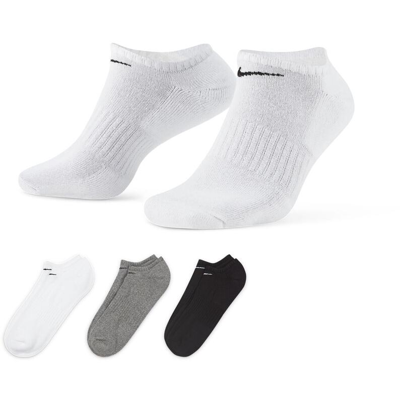 ZOKNI Nike Everyday Cushioned Training No-Show 3 Pairs, Átlátszó, Unisex