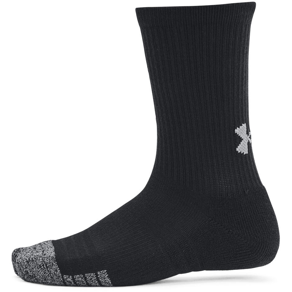CALZINI Under Armour HeatGear Crew JR 3P, Nero, Unisex 4/5