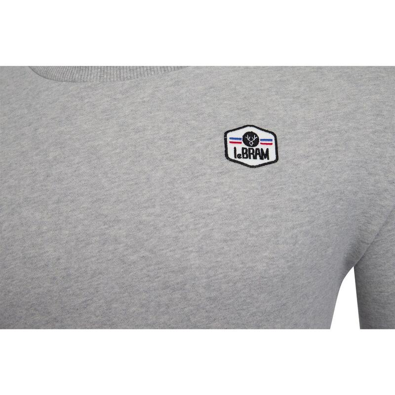 LeBRAM SWEAT COL ROND ECUSSON GRIS CHINE