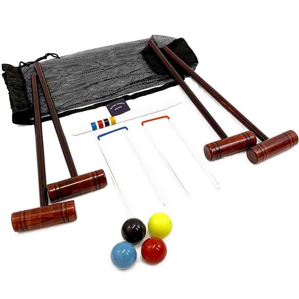BIG GAME HUNTERS Croquet Set - 4 Player Hatford Set - 76cm Mallets in Drawstring Bag