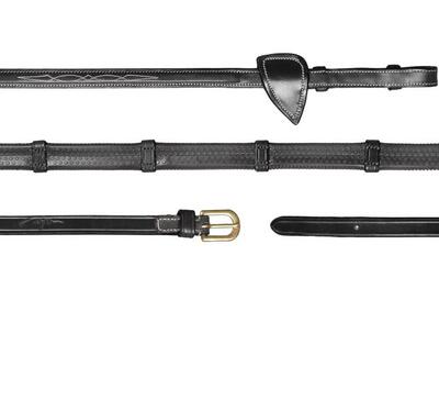 1/2 (13mm) rubber reins with 7 leathers loops