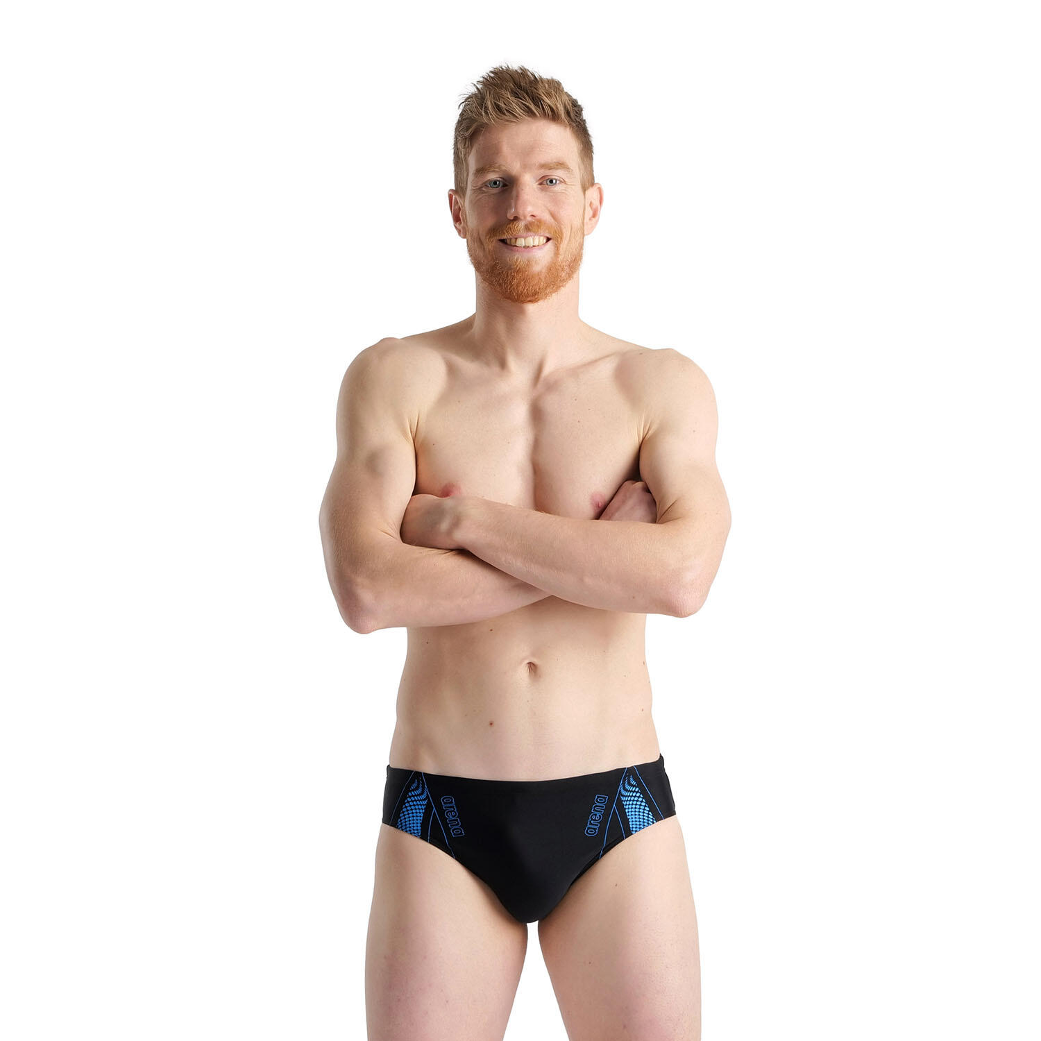Arena - Slip De Bain Homme - Graphic - Maillot De Bain 1 Pièce - Bleu|noir - 90 - Decathlon