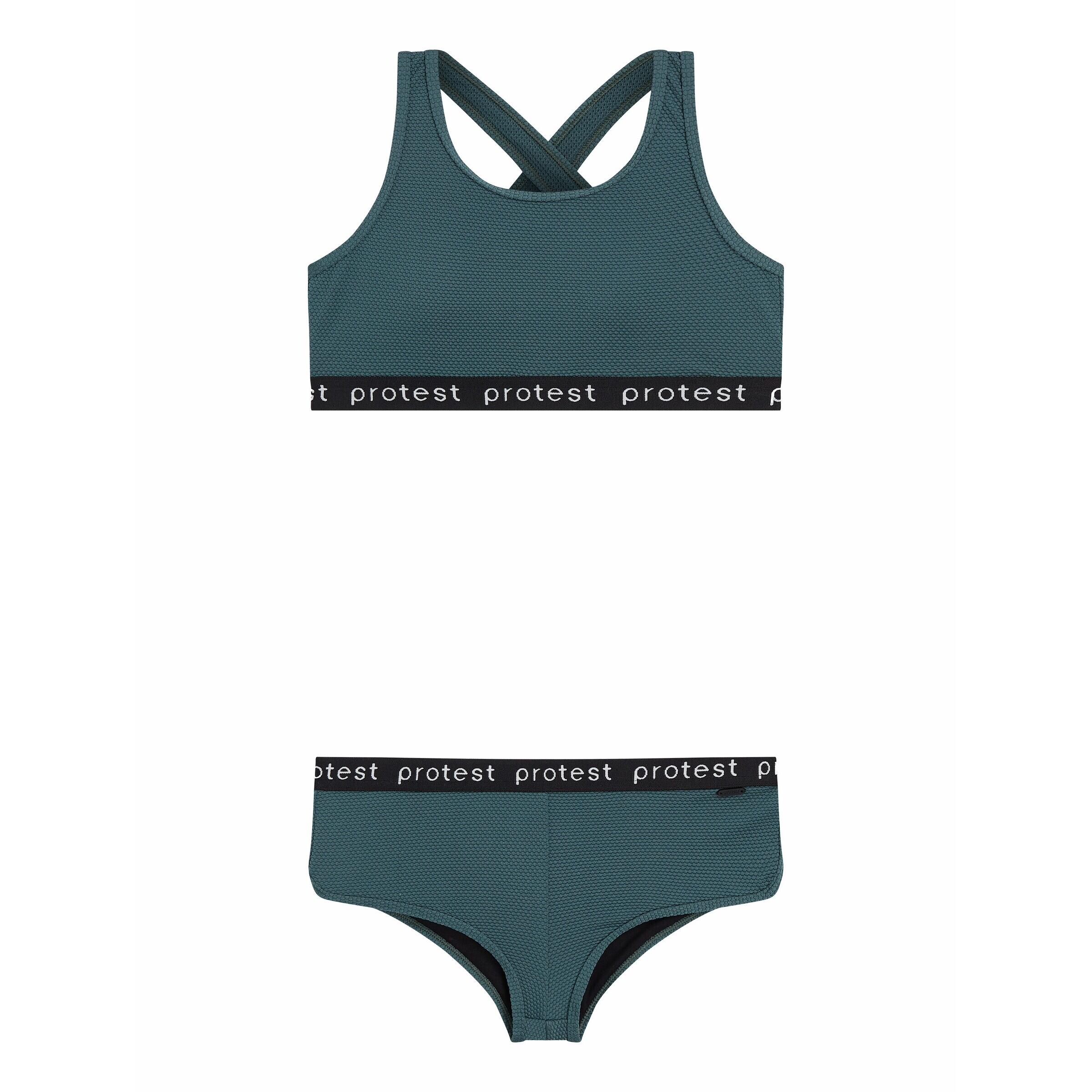 Protest - Maillot De Bain 2 Pièces Fille Protest Prtbeau - Maillot De Bain 2 Pièces - Vert - 10 À 12 Ans - Decathlon