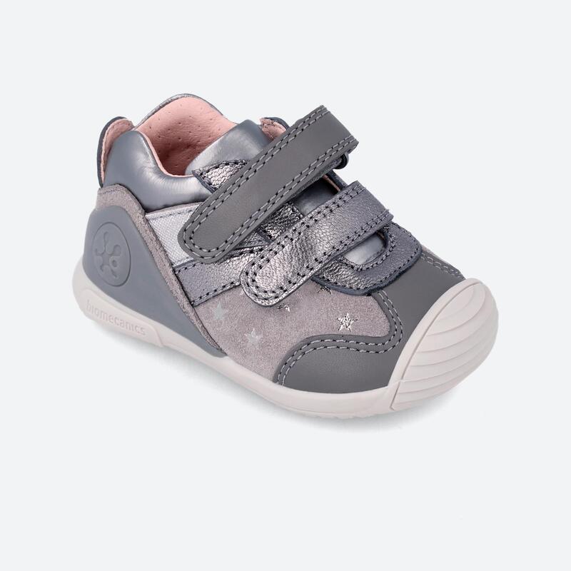 Zapatillas Deportivas Caminar Niños Biomecanics 231113A Plata Cierre Adherente