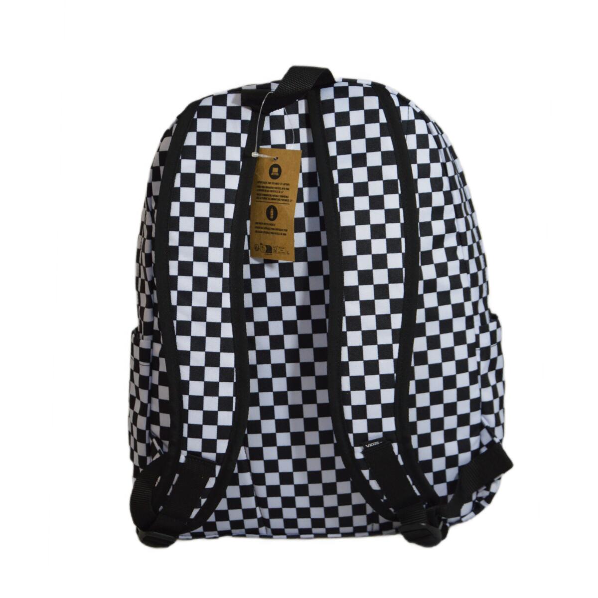 Mochila Vans old skool check Branco. 5/7