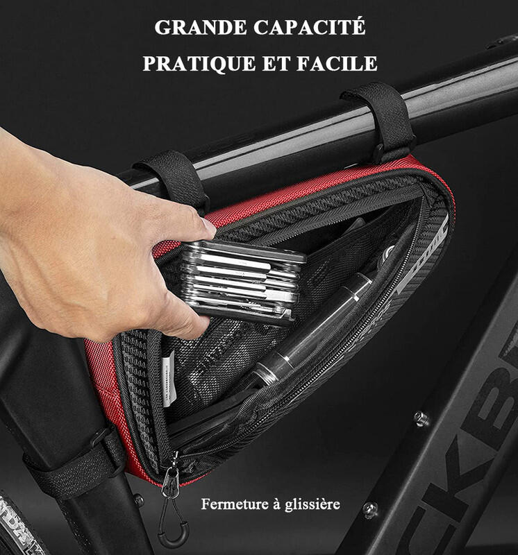 Belle Vous Sacoche Velo Triangle - Pochette Etanche pour Cadre de Vélo - Trousse Tube Avant - VTT - Vélo Route - VTC - Gravel - Rangement Outils - Accessoires - Téléphone - Clés