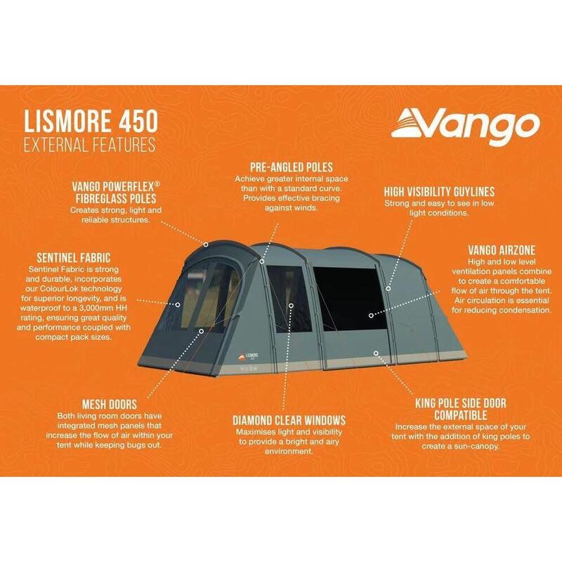 Namiot kempingowy 4 osobowy Lismore 450
