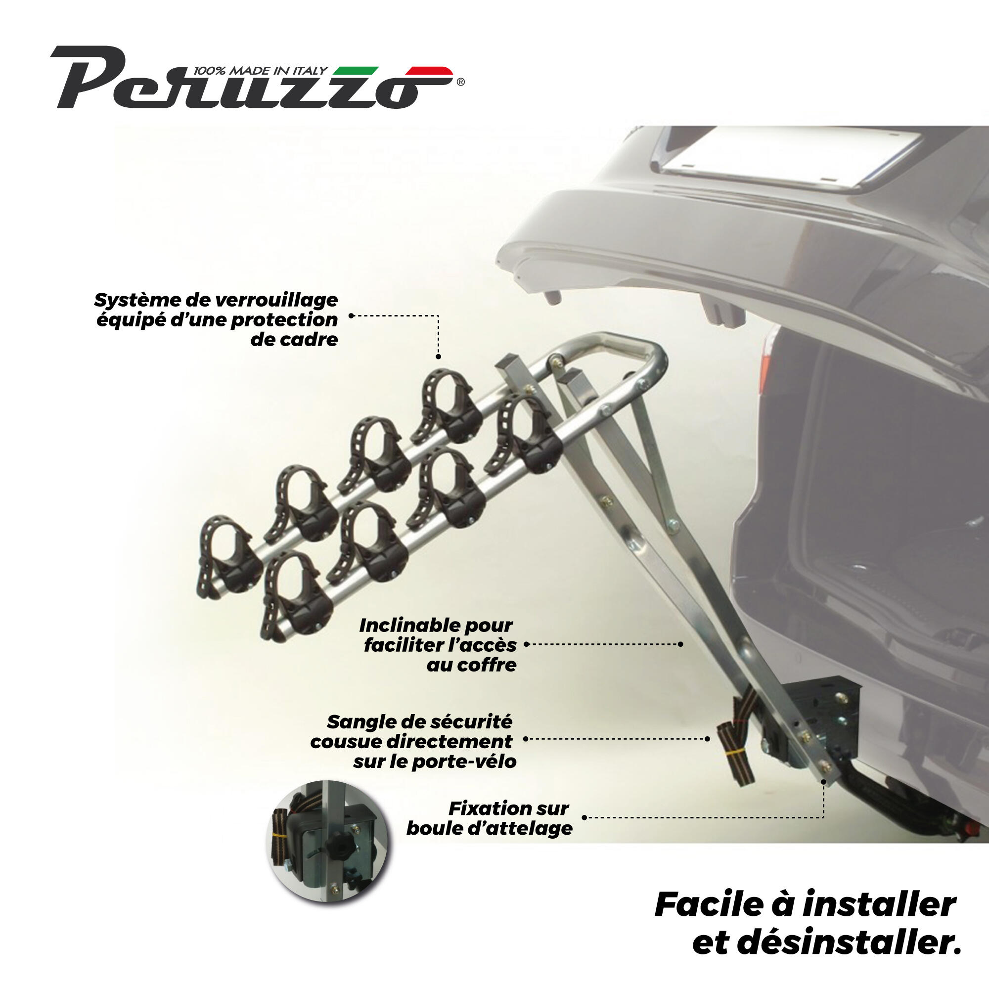 Gancho de remolque reclinable AREZZO 4 Bicicletas 3/5