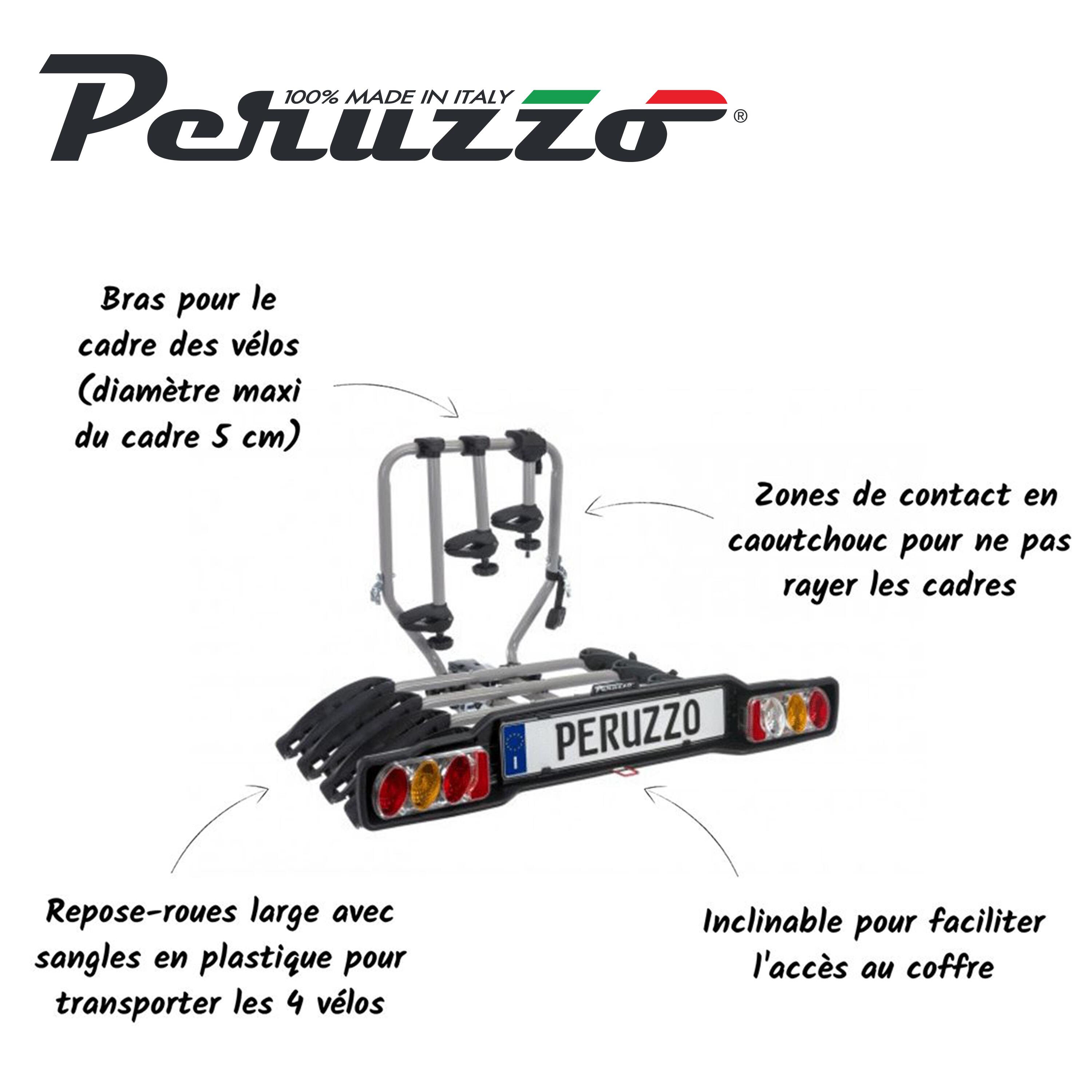 Porte-vélo Peruzzo attelage Siena 4 vélos inclinable 3/6