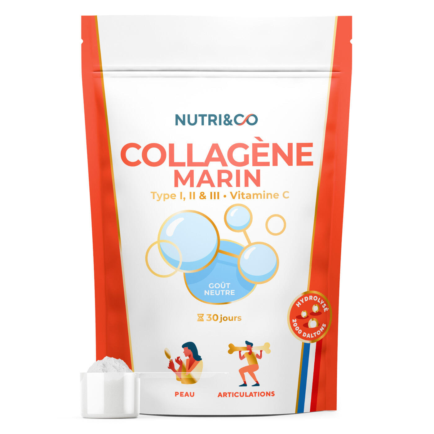 Nutri&co - Collagène Marin - Santé Et Prévention Articulaire - Sans Saveur - 180g - Vitamines - 180 G - Decathlon